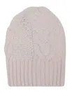 Ermanno Scervino Textured Knit Beanie With Ribbed Band In Neutral
