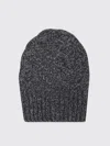 Ermanno Scervino Cozy Cable Knit Hat With Ribbed Hem In Gray
