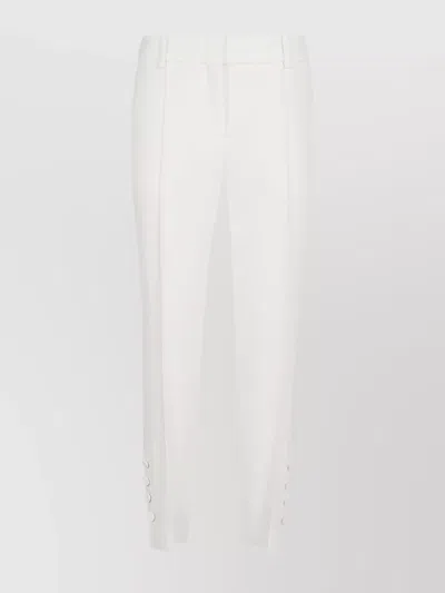 Ermanno Scervino Hem Button Detail Trousers With Belt Loops In White