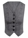 Ermanno Scervino Herringbone Button Waistcoat In Black