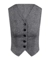 Ermanno Scervino Herringbone Button Waistcoat In Gray