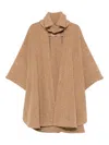 Ermanno Scervino Herringbone Cape Coat In Nude