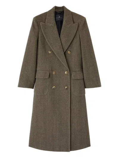 ERMANNO SCERVINO HERRINGBONE DOUBLE-BREASTED COAT