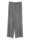 Ermanno Scervino Herringbone Drawstring Palazzo Pants In Gray