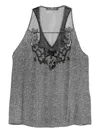 Ermanno Scervino Herringbone Embroidered Top In Gray
