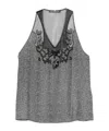 Ermanno Scervino Herringbone Embroidered Top In Gray