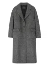 Ermanno Scervino Herringbone-pattern Belted Coat In Gray