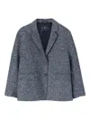 Ermanno Scervino Herringbone-pattern Blazer In Gray