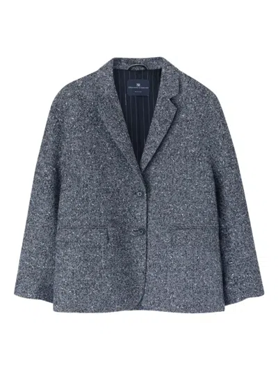 Ermanno Scervino Herringbone-pattern Blazer In Gray