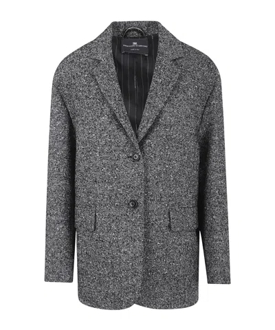 Ermanno Scervino Herringbone-pattern Blazer In Gray