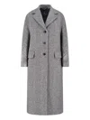 Ermanno Scervino Herringbone-pattern Button Coat In Gray