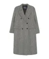 Ermanno Scervino Herringbone-pattern Double-breasted Coat In Gray