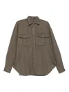 Ermanno Scervino Herringbone-pattern Flap-pocket Shirt In Gray