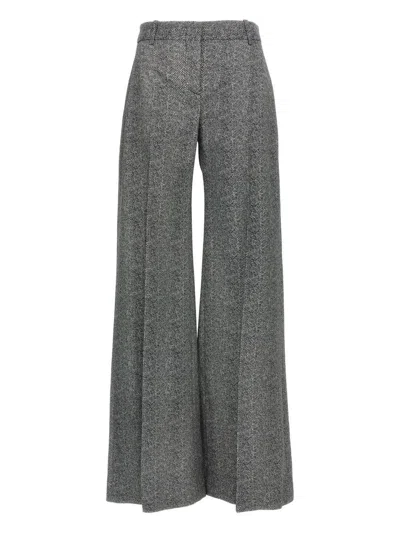 ERMANNO SCERVINO HERRINGBONE PATTERN FLARED TROUSERS ERMANNO SCERVINO