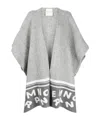 Ermanno Scervino Herringbone-pattern Knitted Cape In Gray