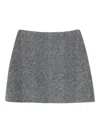Ermanno Scervino Herringbone-pattern Mini Skirt In Gray