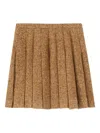 Ermanno Scervino Herringbone-pattern Pleated Skirt In Brown