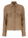 Ermanno Scervino Herringbone-pattern Shirt In Brown