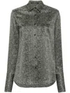 Ermanno Scervino Herringbone Pattern Silk Shirt In Gray