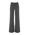 Ermanno Scervino Wide-leg High Waist Trousers With Herringbone Pattern In Black