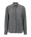 Ermanno Scervino Herringbone Shirt Adorned With Rhinestone Details In Multi