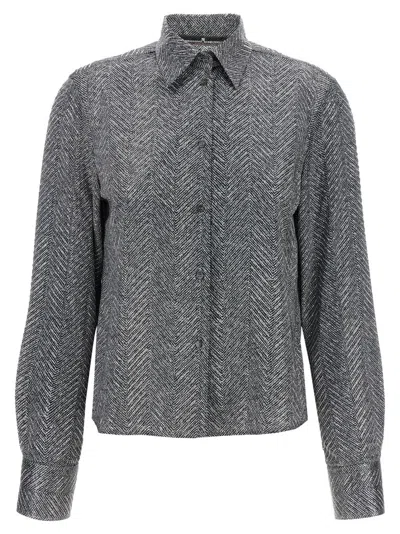 ERMANNO SCERVINO ERMANNO SCERVINO HERRINGBONE PATTERNED VISCOSE SHIRT