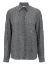 Ermanno Scervino Herringbone Shirt Adorned With Rhinestone Details In Black