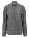Ermanno Scervino Herringbone Shirt Adorned With Rhinestone Details In Gray
