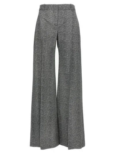 ERMANNO SCERVINO HERRINGBONE PATTERNED VISCOSE TROUSERS