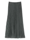 Ermanno Scervino Pleated Longuette Skirt In Textured Polyester In Gray