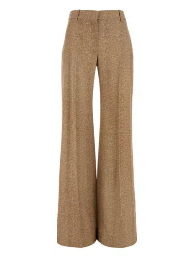 ERMANNO SCERVINO HERRINGBONE PLEATED TROUSERS