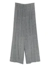 Ermanno Scervino Herringbone Sequin Trousers In Gray