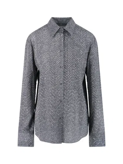 Ermanno Scervino Herringbone Shirt In Gray