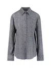 Ermanno Scervino Herringbone Shirt Adorned With Rhinestone Details In Gray