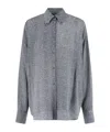 Ermanno Scervino Casual Long Sleeve Herringbone Pattern Top In Gray