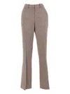 Ermanno Scervino Tailored Straight-leg Pants In Smooth Polyester In Brown