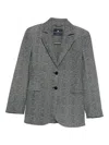 Ermanno Scervino Tailored Single-breasted Blazer With Herringbone Pattern In Brown