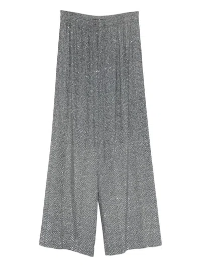 ERMANNO SCERVINO ERMANNO SCERVINO HERRINGBONE WIDE-LEG VISCOSE PANTS