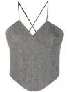 Ermanno Scervino Herringbone Wool Top In Black