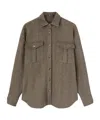 Ermanno Scervino Herringbone-pattern Flap-pocket Shirt In Brown