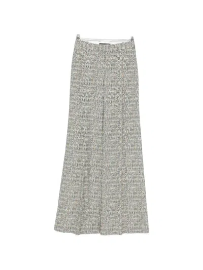 Ermanno Scervino Herringbone-pattern Palazzo Pants In Gray