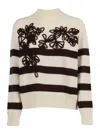 Ermanno Scervino High-neck Knit Sweater With Decorative Application In White