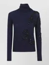 Ermanno Scervino Sequin-embellished Turtleneck Sweater In Blue