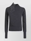 Ermanno Scervino Long Sleeve High Neck Sweater In Gray
