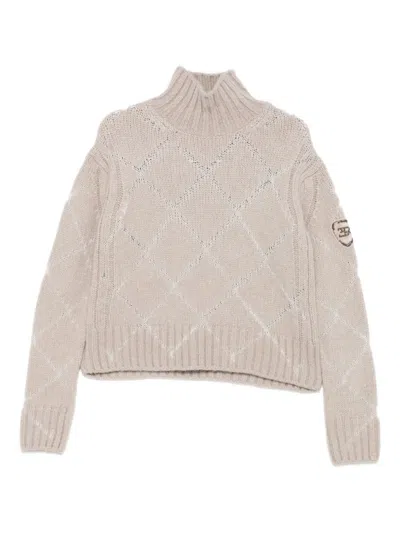 Ermanno Scervino High-neck Sweater In Neutral