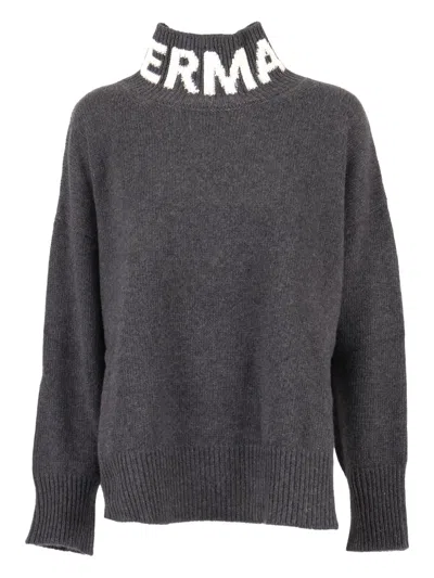 Ermanno Scervino High-neck Sweater In Gray