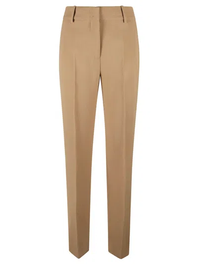 Ermanno Scervino High-waist Plain Slim Trousers In Neutral