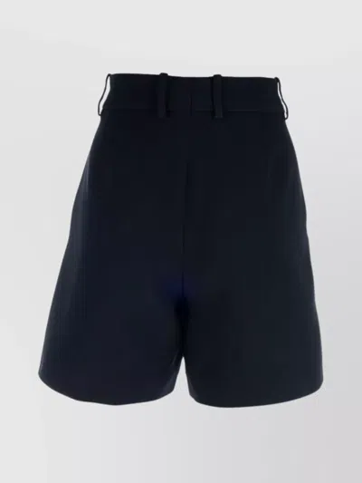 Ermanno Scervino High Waist Pleated Front Shorts With Belt Loops In Black