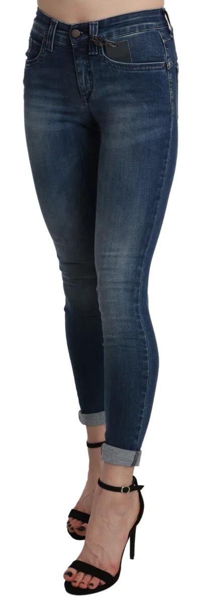 Ermanno Scervino High Waist Skinny Cropped Jeans In Blue