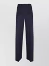 Ermanno Scervino High Waist Wide Leg Trousers With Button Detail In Blue